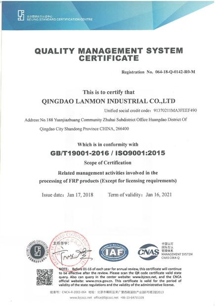 China Qingdao Lanmon Industry Co., Ltd Zertifizierungen